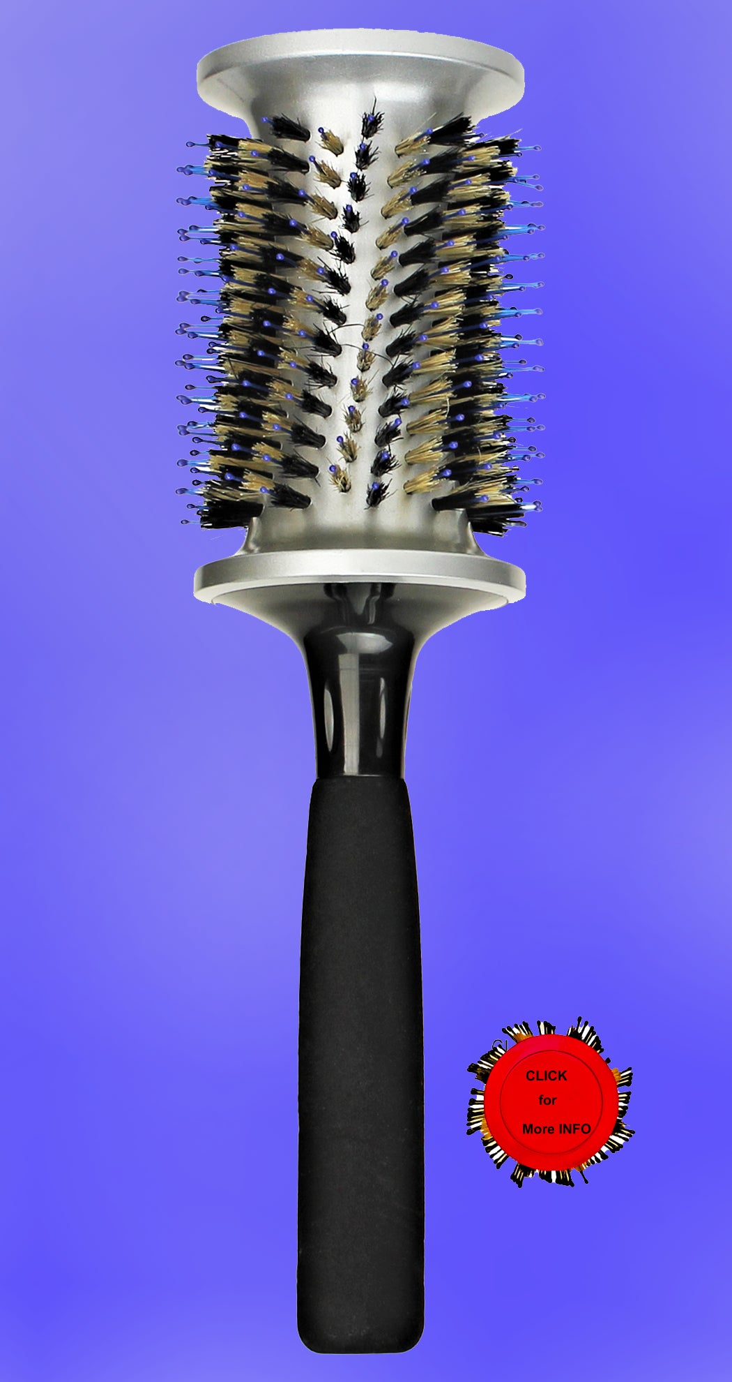 large round boar nylon hair brush for blow drying 70mm 2 3 4 HOTHEADS Hair Brush